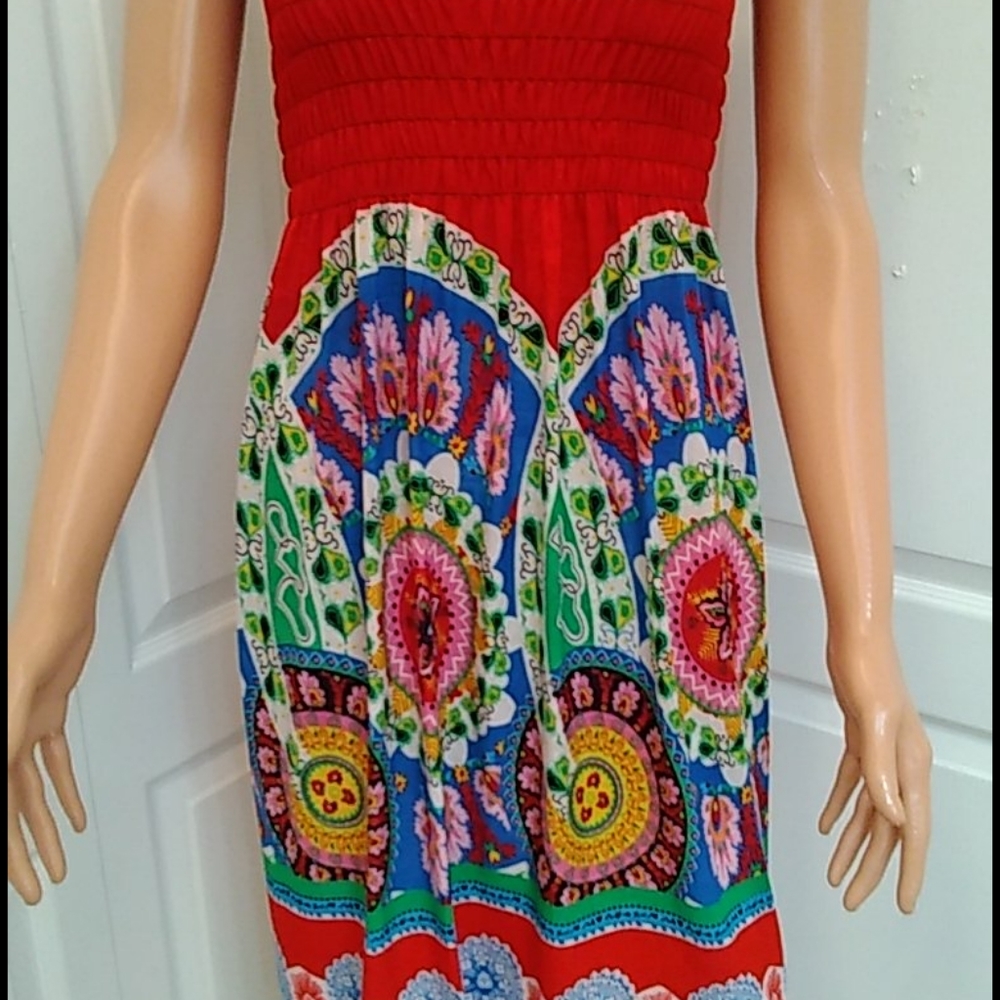 Colorful Sun Dress. Size M/L No Label - Picture 3 of 14